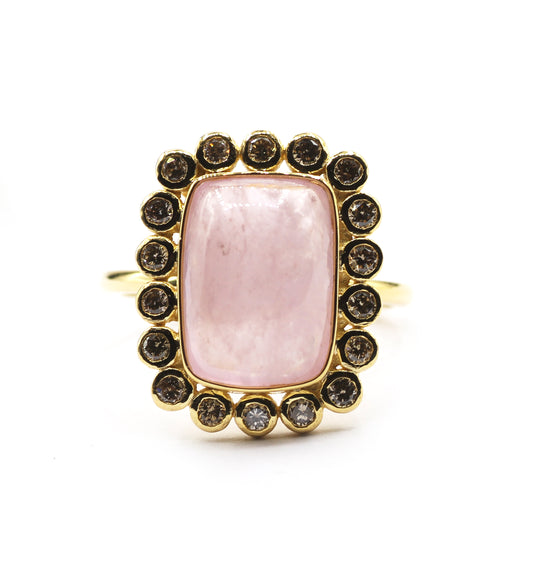 Morganite 14k Solid Gold Diamond Rings