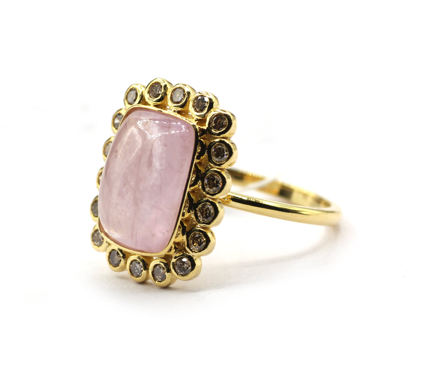 Morganite 14k Solid Gold Diamond Rings