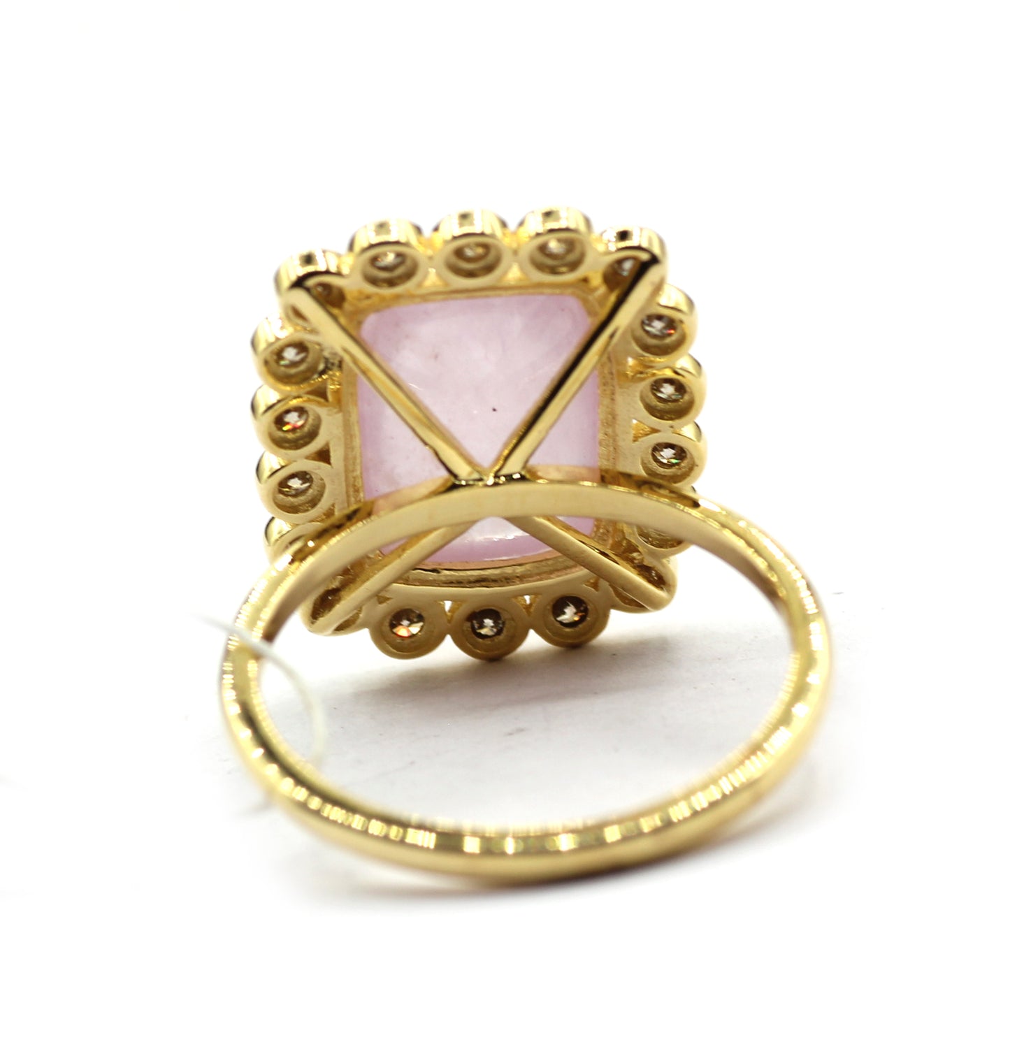 Morganite 14k Solid Gold Diamond Rings