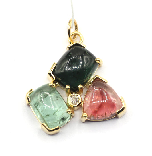 14k Solid Gold Diamond Pendants