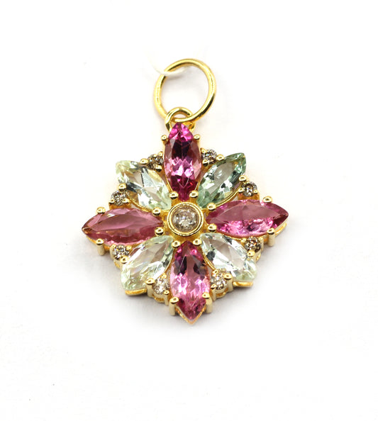 14k Solid Gold Diamond Pendants