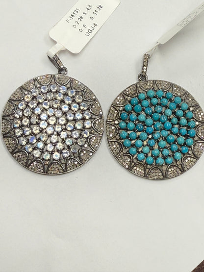 Circle Pave Diamond Pendant