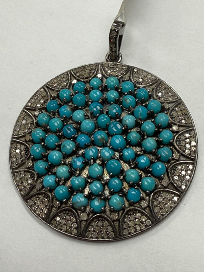 Circle Pave Diamond Pendant