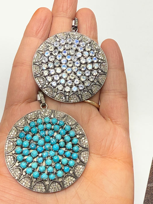 Circle Pave Diamond Pendant