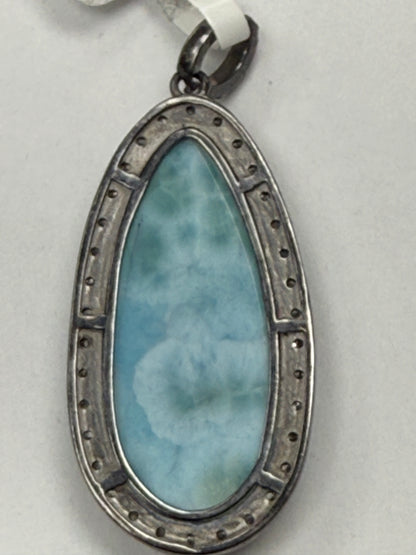 Larimar Diamond Pendant