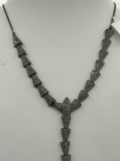 Sterling Silver Designer Diamond Necklace