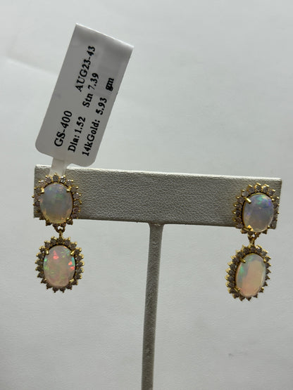 14k Solid Gold Diamond Earring
