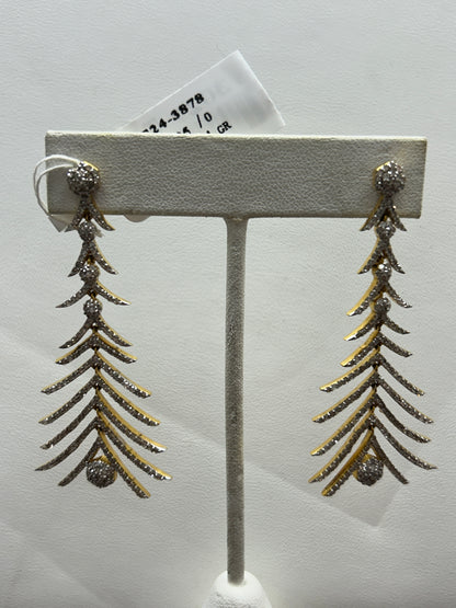 14k Solid Gold Diamond Earring