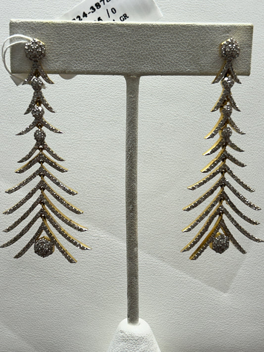 14k Solid Gold Diamond Earring