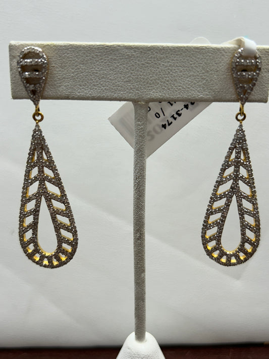 14k Solid Gold Diamond Earring