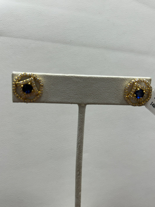 14k Solid Gold Diamond Earring