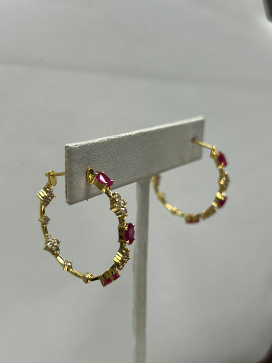 14k Solid Gold Diamond Earring