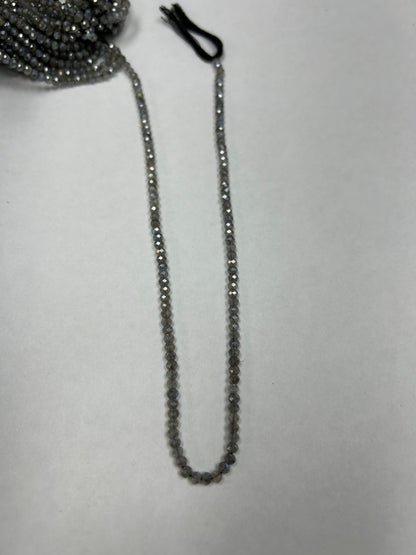 LABRADORITE COATED BEADS ROUND FACETED 3-4MM