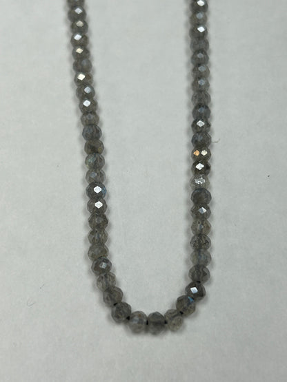 LABRADORITE COATED BEADS ROUND FACETED 3-4MM
