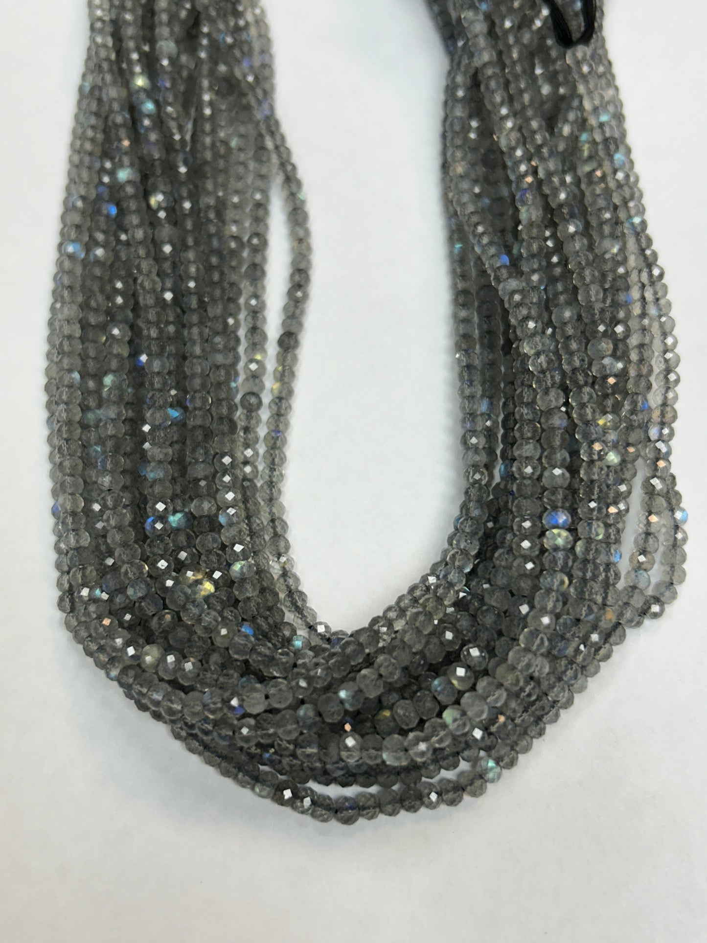 LABRADORITE BEADS ROUNDELLE FACETED 3-4MM