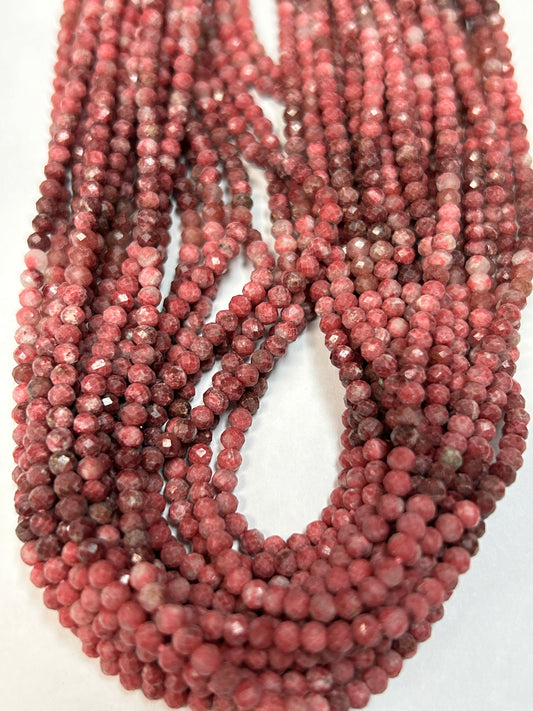Thulite Round Faceted 3mm