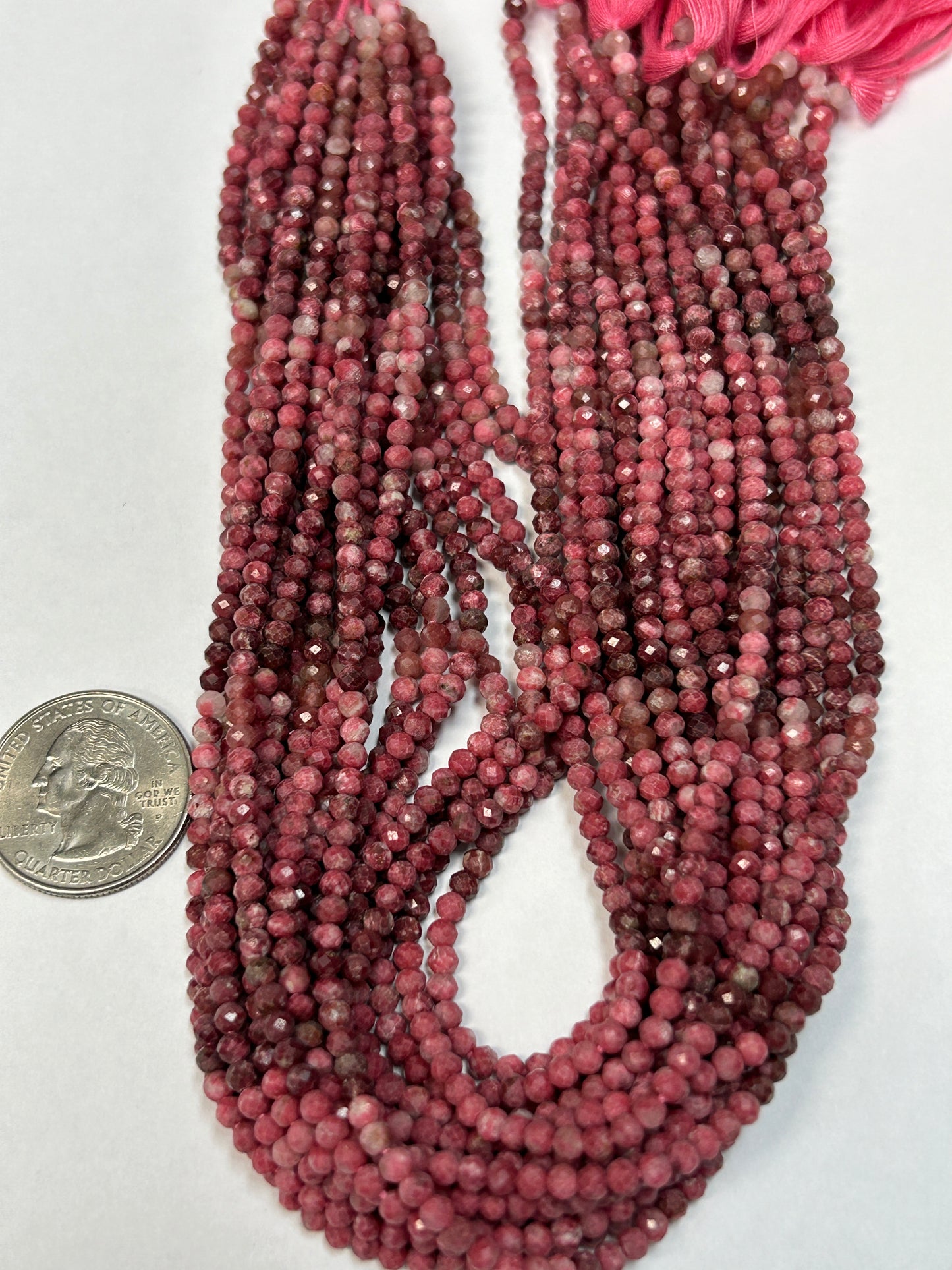 Thulite Round Faceted 3mm