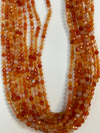 Carnelian Round Faceted 3-4mm