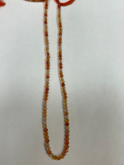 Carnelian Round Faceted 3-4mm