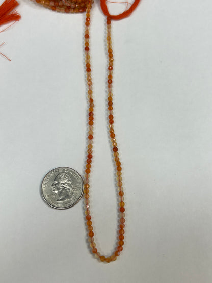Carnelian Round Faceted 3-4mm