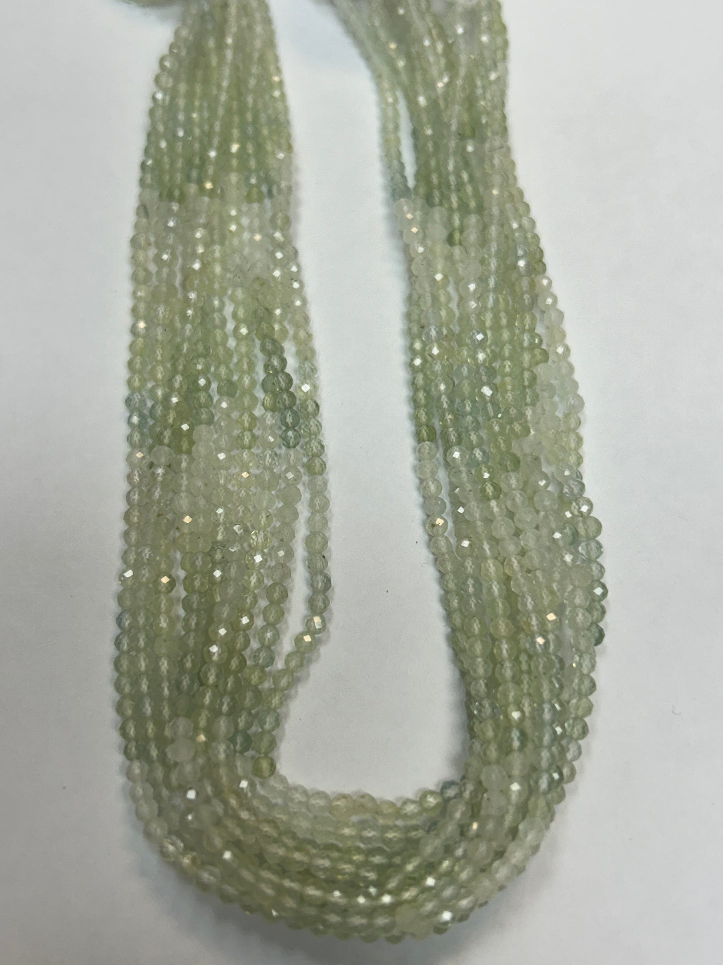 Prehnite Beads Faceted Round 3-4MM
