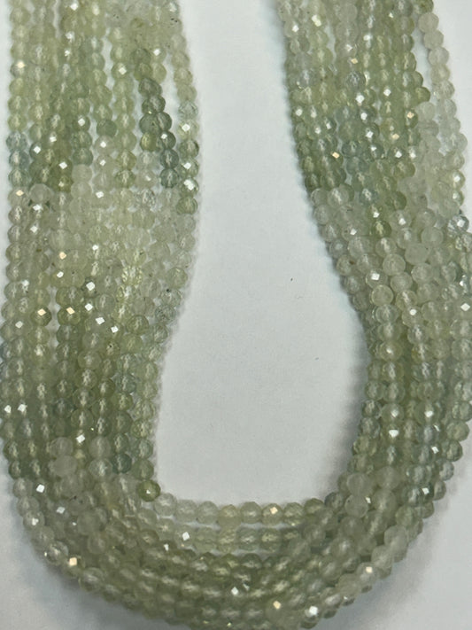 Prehnite Beads Faceted Round 3-4MM