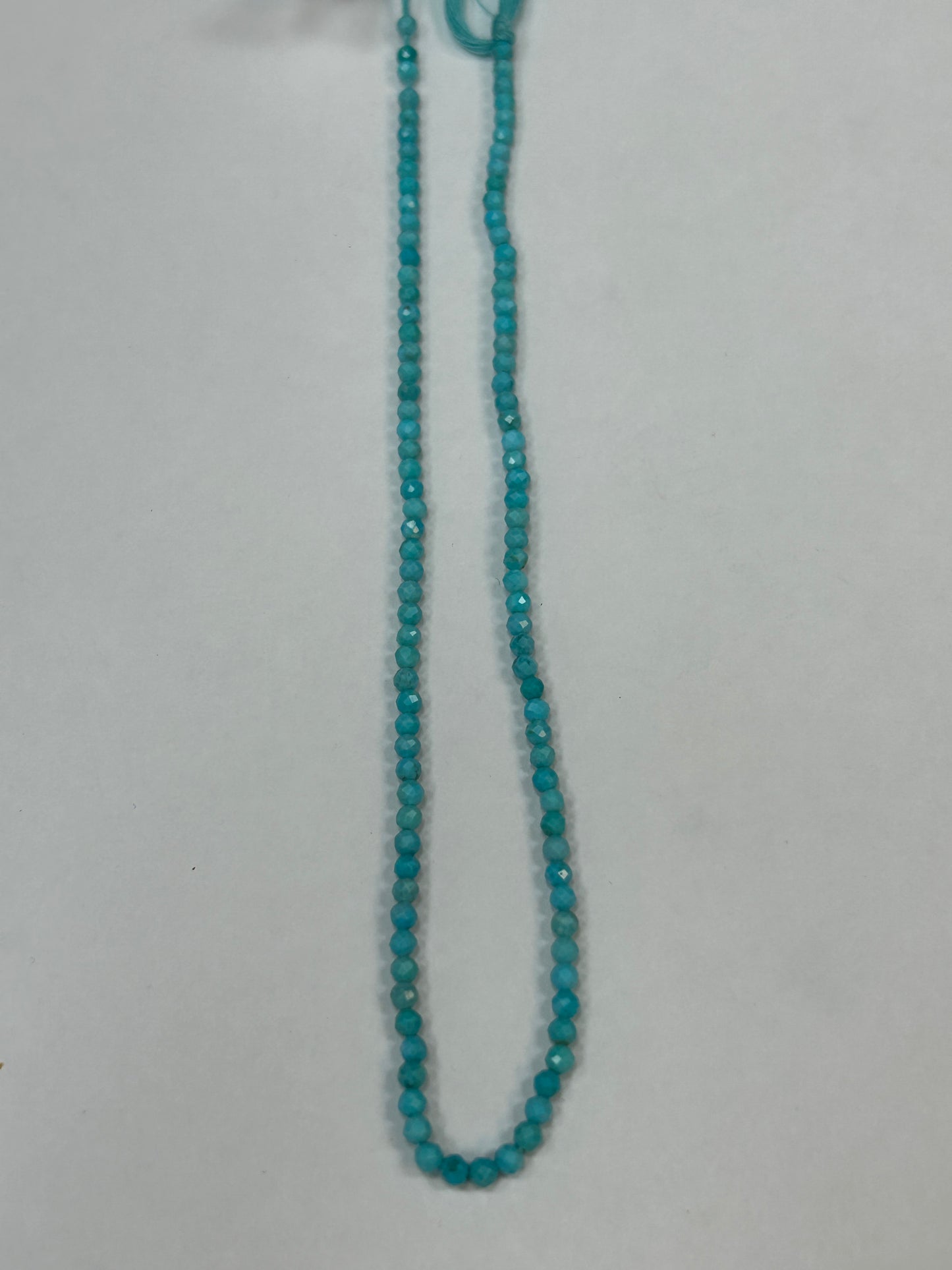 TURQUOISE BEADS ROUND FACETED 3-4MM