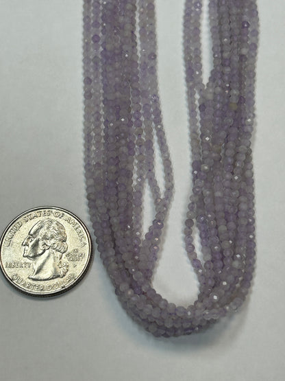 Amethyst, PINK AMETHYST ROUND FACETED 2-3mm