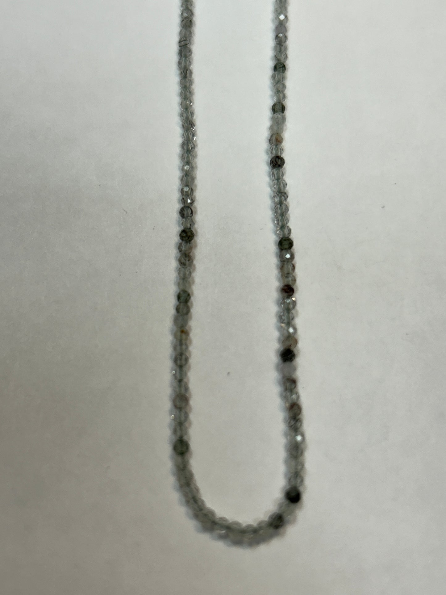 GREEN ROUTILATED QUARTZ ROUND FACETED 2-3mm