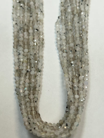 RAINBOW MOONSTONE ROUND FACETED 2-3mm