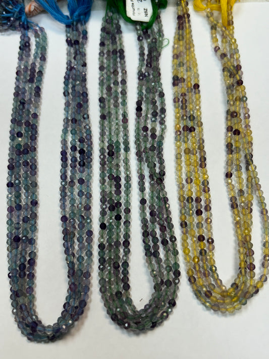 FLOURITE  ROUND FACETED 3-4MM
