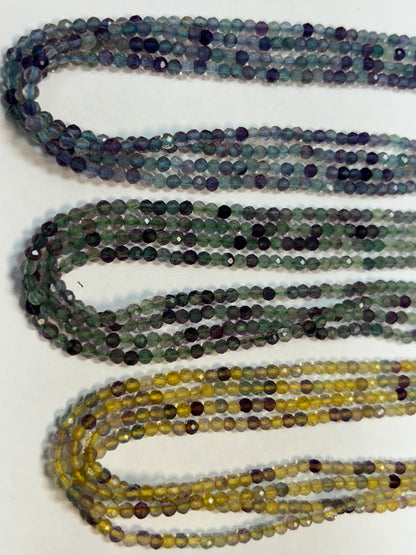 FLOURITE  ROUND FACETED 3-4MM