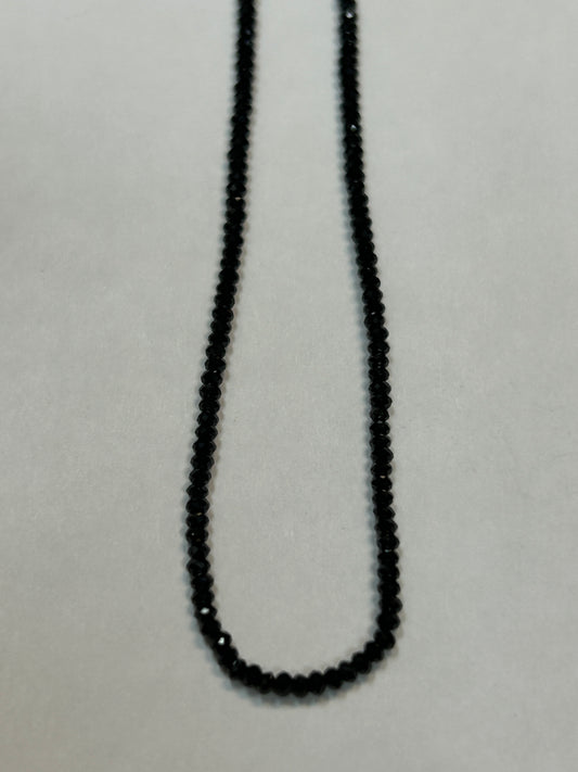 BLACK SPINEL ROUNDELLE FACETED 2MM