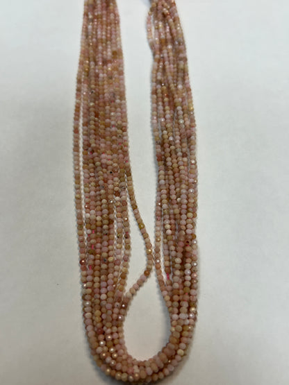 Opal, PINK OPAL ROUND FACETED 2-3mm