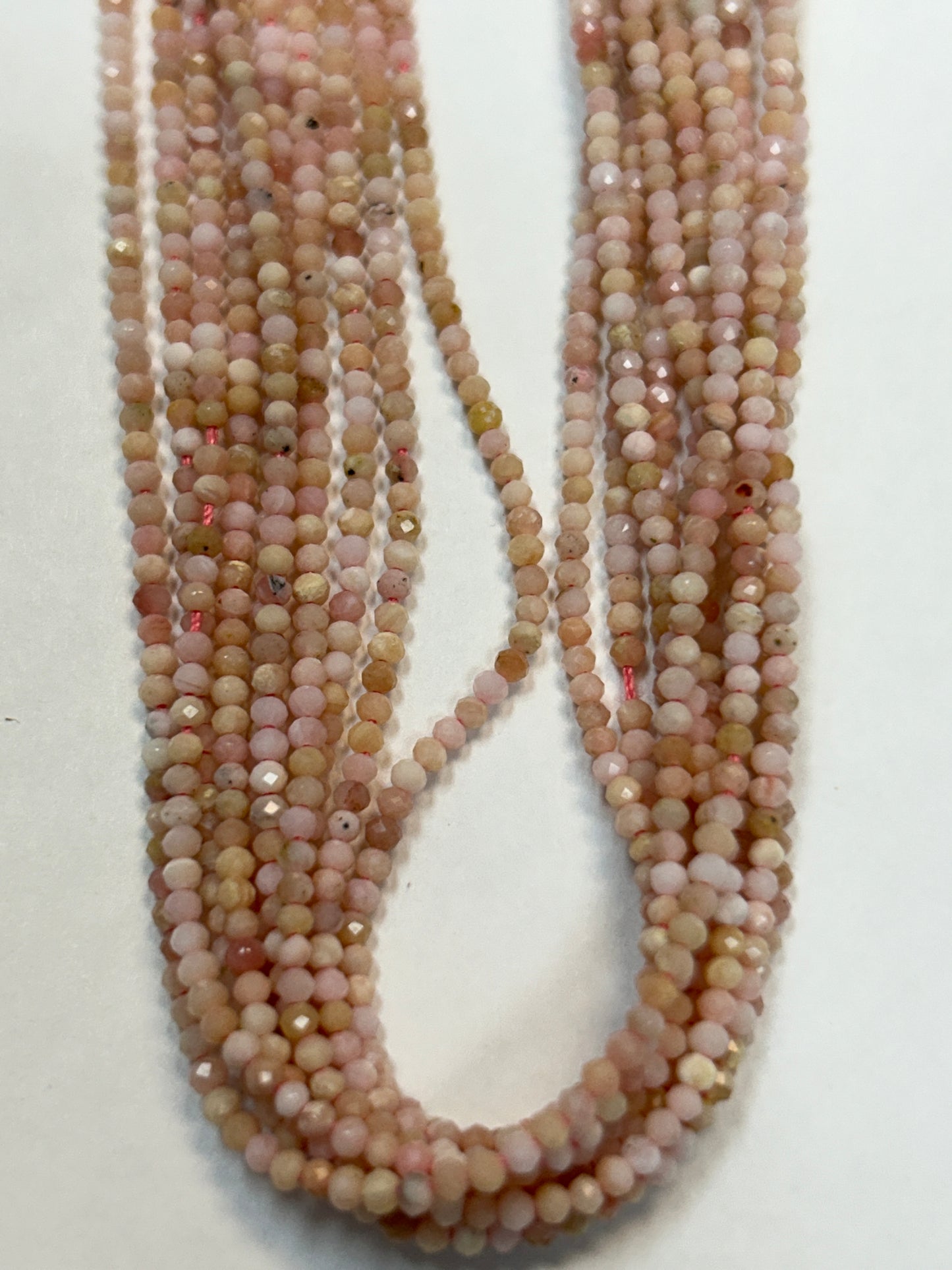 Opal, PINK OPAL ROUND FACETED 2-3mm