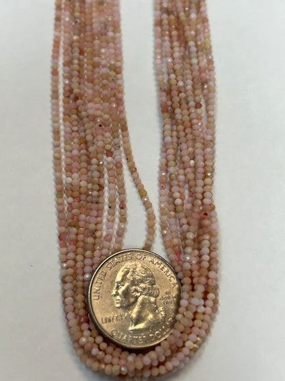 Opal, PINK OPAL ROUND FACETED 2-3mm