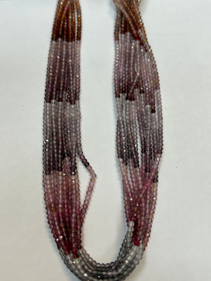 MULTI SPINEL ROUND FACETED 2-3mm