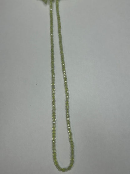 Prehnite Faceted Square, Prehnite faceted box, faceted cube.
