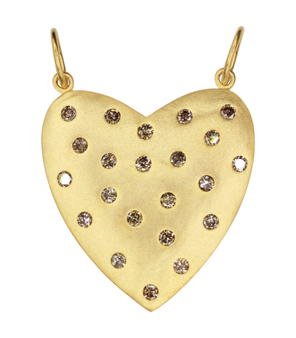 Heart 14k Solid Gold Diamond Pendants.