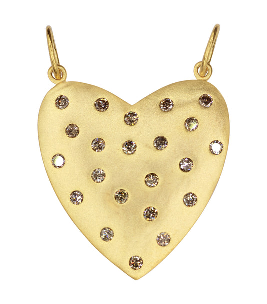 Heart 14k Solid Gold Diamond Pendants.
