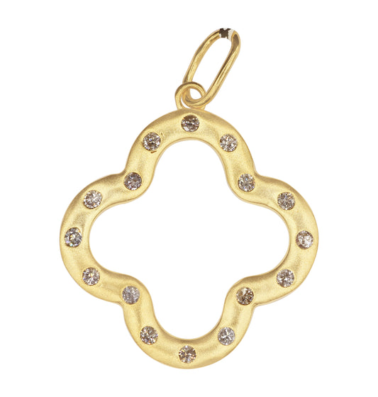 Open 14k Solid Gold Diamond Pendants.