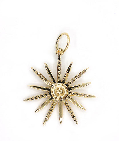 Star 14k Solid Gold Diamond Pendants