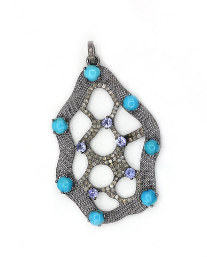 Silver Pave Diamond Pendant