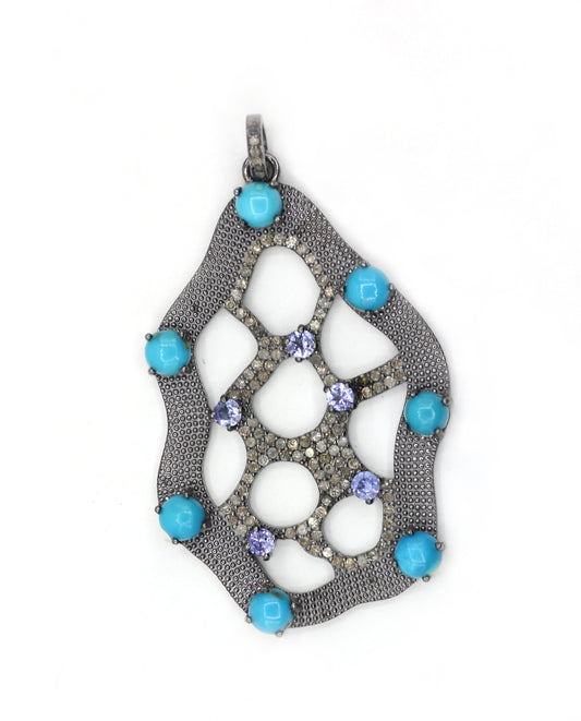 Silver Pave Diamond Pendant