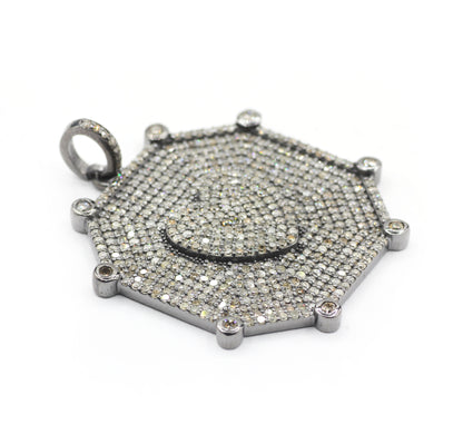 Hexagon Pave Diamond Pendant