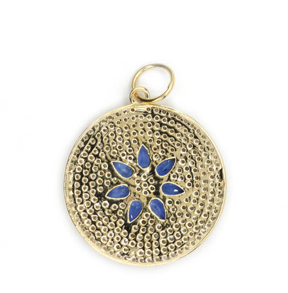 Round 14k Solid Gold Diamond Pendants.