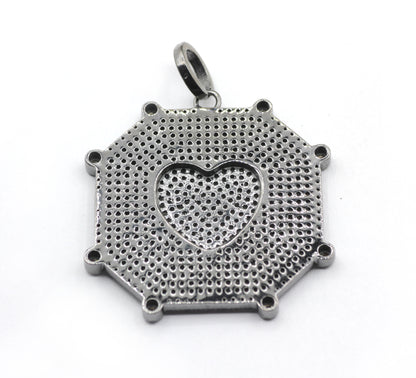 Hexagon Pave Diamond Pendant