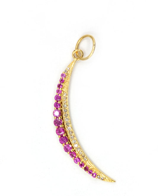 Moon 14k Solid Gold Diamond Pendants.