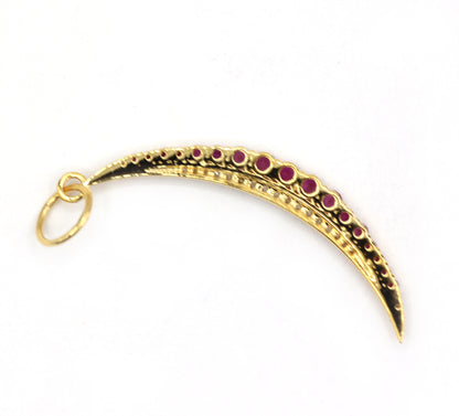Moon 14k Solid Gold Diamond Pendants.