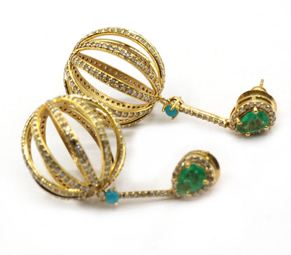 14k Solid Gold Diamond Earring